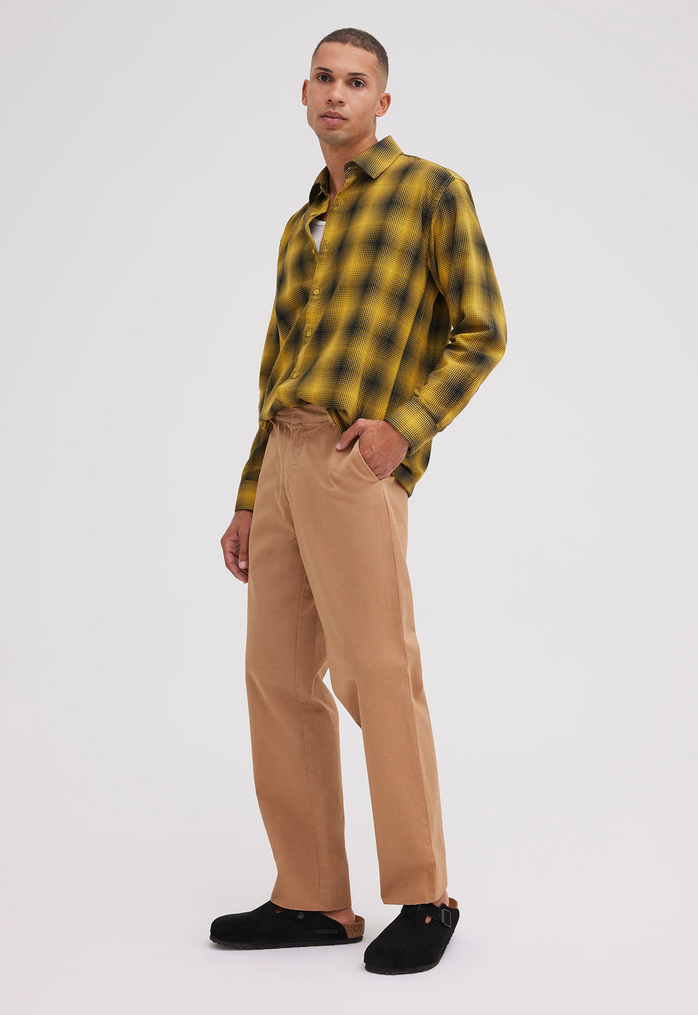 Jac+Jack Omar Cotton Shirt - Sharp Yellow Check
